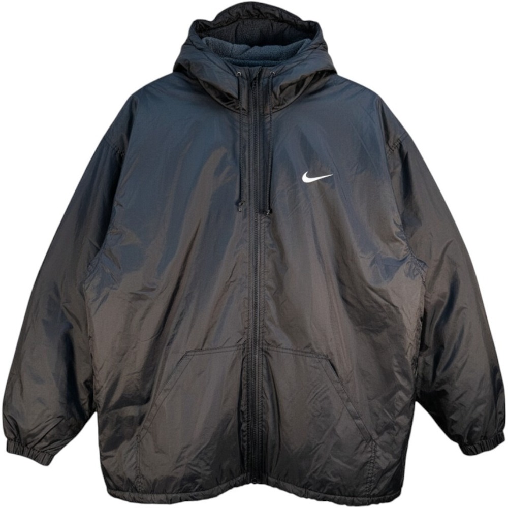 Vintage 90s Nike Mount Sierra Hooded Jacket Black Fleece Lined Mens Large